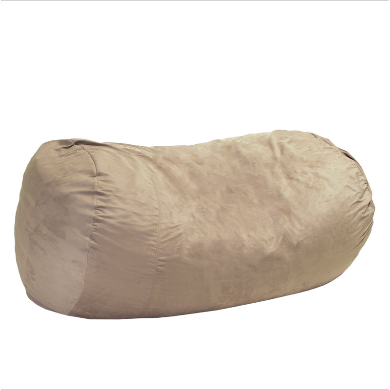 Fauteuil à billes cylindrique en suède Jasper, Coton toscan