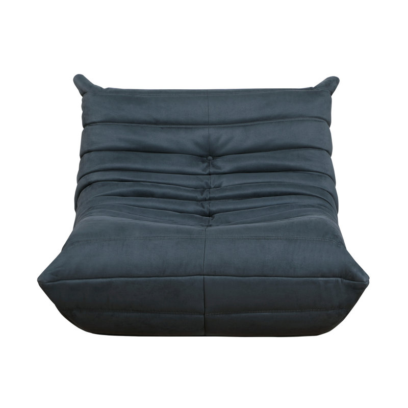 Chaise moderne en microfibre gris anthracite - détail à boutons, largeur de paquet de 39 po, tissu essentiel de salon, 33,5 po x 39,5 po x H 27,5 po