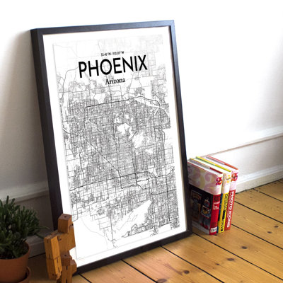 Phoenix City Map - Unframed Graphic Art