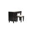 Meuble-lavabo de chambre à coucher traditionnel, noir - avec tabouret et fabrication en bois de pin formelle avec rangement de tiroir de siège confortable-314177731