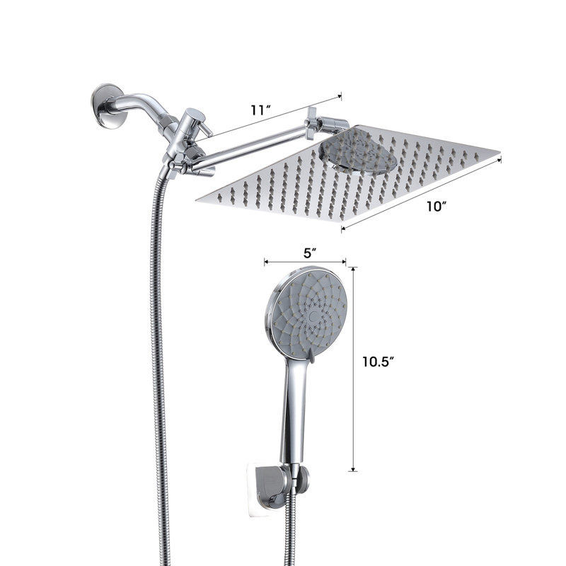 High Pressure Rainfall and Handheld Shower Combo, Chrome