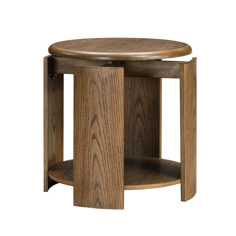 Round End Table with Open Shelf