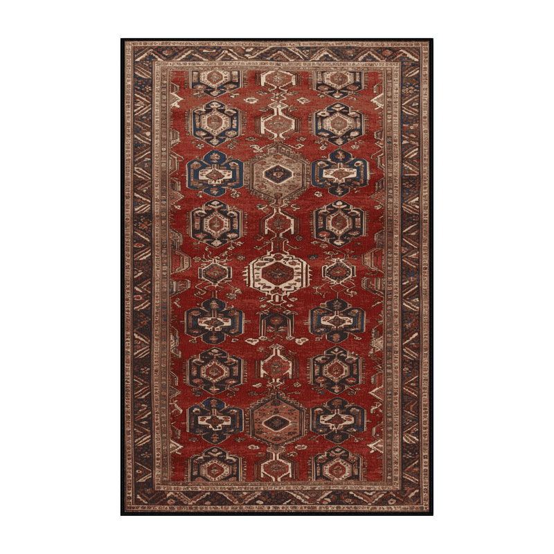Tapis brun lavable à la machine, Rectangulaire 3 pi x 5 pi