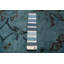 Tapis bleu denim clair en laine noué à la main de conception unique 4 pi 10 po x 7 pi 4 po