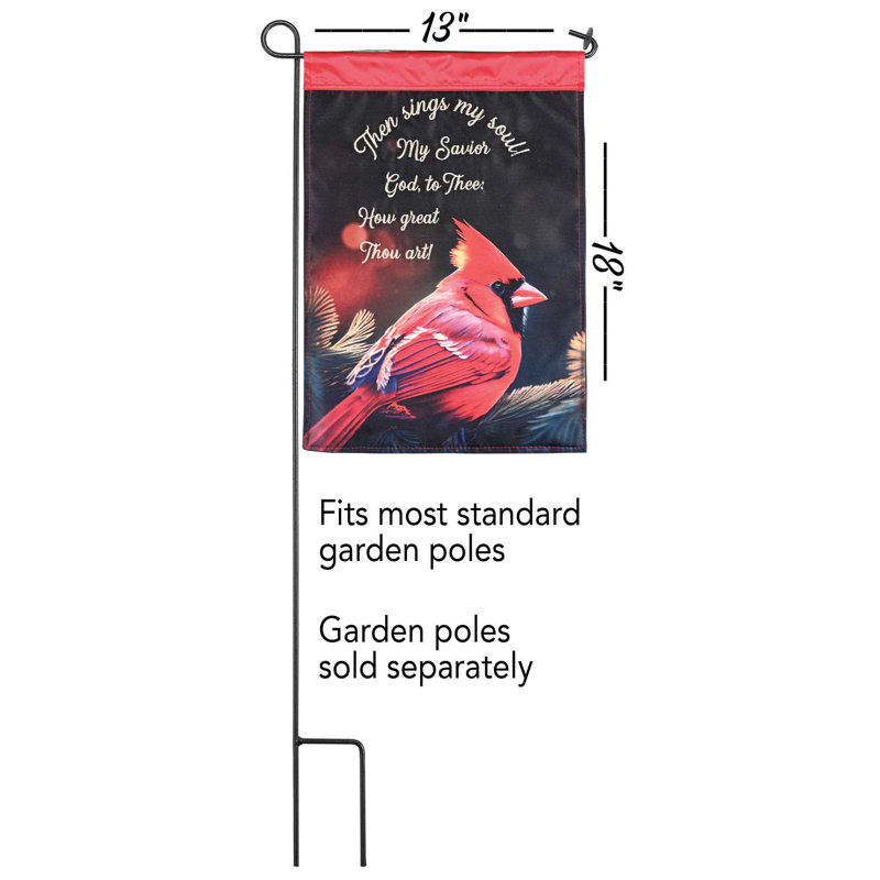 Drapeau de jardin en polyester double face H 18 po x l 13 po Rushali