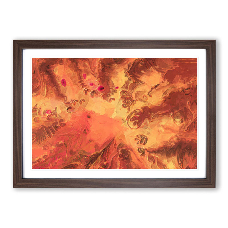 What in the World in Abstract - Picture Frame Graphic Art Print, 35cm H x 50cm W x 2cm D, Walnut