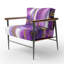 Mowatt Mettalic II - Fauteuil rembourré glamour mauve et doré Glam-1499636278
