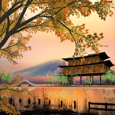 Abrahante Chinese Landscape - Wrapped Canvas Print