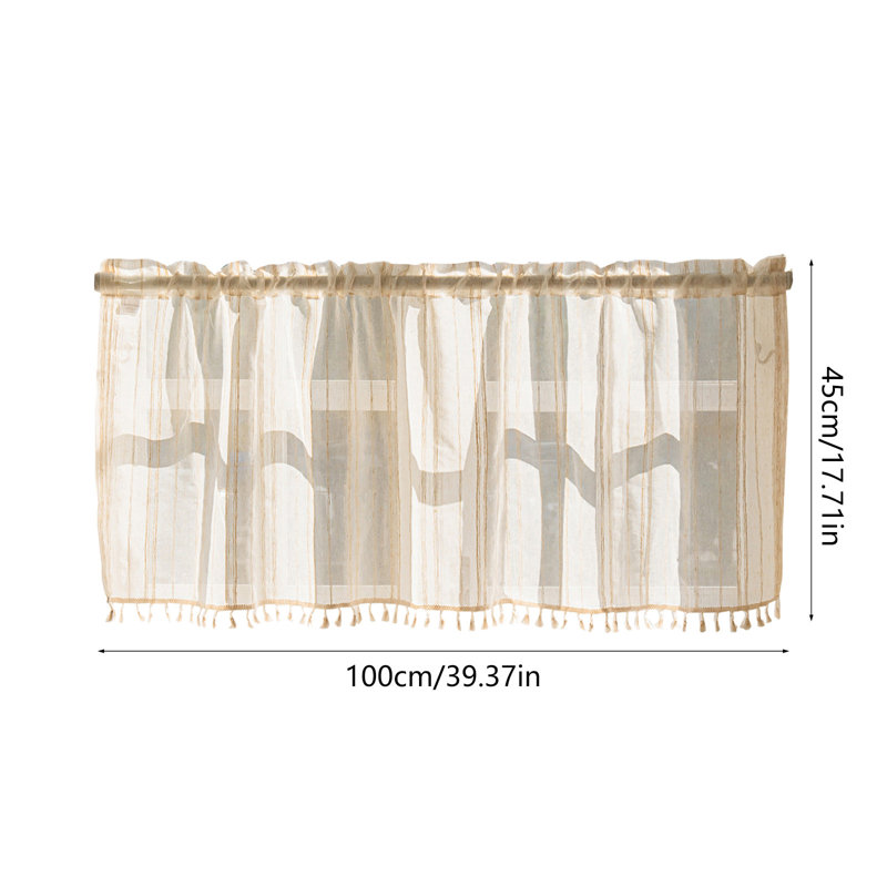 Kbndieu Valance Curtains for Kitchen Window Light Blocking Short Rod Pocket Curtain Panels for Small Window Bathroom Basement
