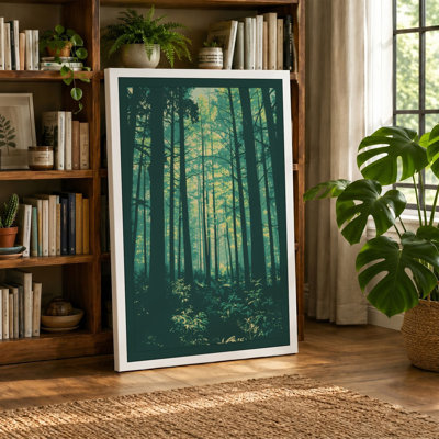 Light Through Forest Scandinavian - Wrapped Canvas