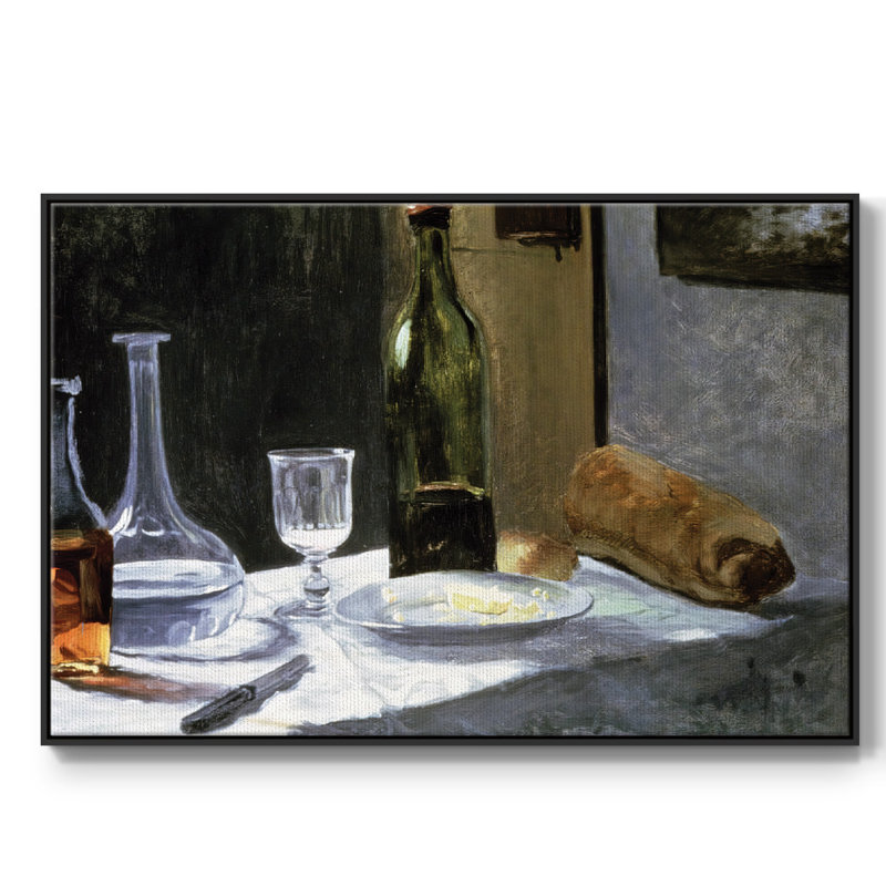 Still Life With Bottles, 1862, reproduction d'art sur toile, Noir, H 17 po x l 25 po x P 2 po
