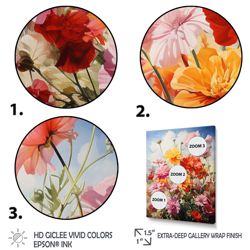 Meadow Marigold Meadows II - impressions sur toile florales et botaniques, H 20 po x l 12 po x P 1 po, Cadre photo noir