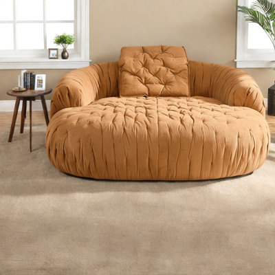 Canapés Cloud Comfort, grand fauteuil moderne en tissu brun pour la famille