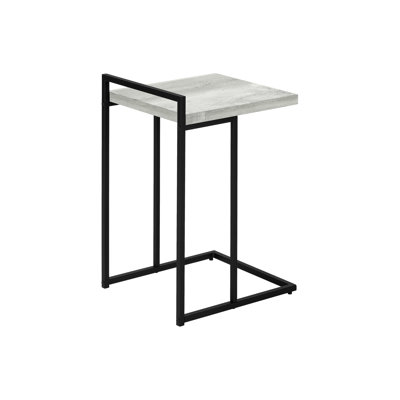 Living Room Telephone Table - , Grey Laminate, Black Metal Modern Laminate Surface, Construction