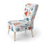 Chaise d'appoint rembourrée en velours multicolore à motif géométrique tendance