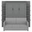Grand lit escamotable, lit escamotable avec canapé, cadre de lit plateforme peu encombrant, pas de sommier tapissier requis-1628978963