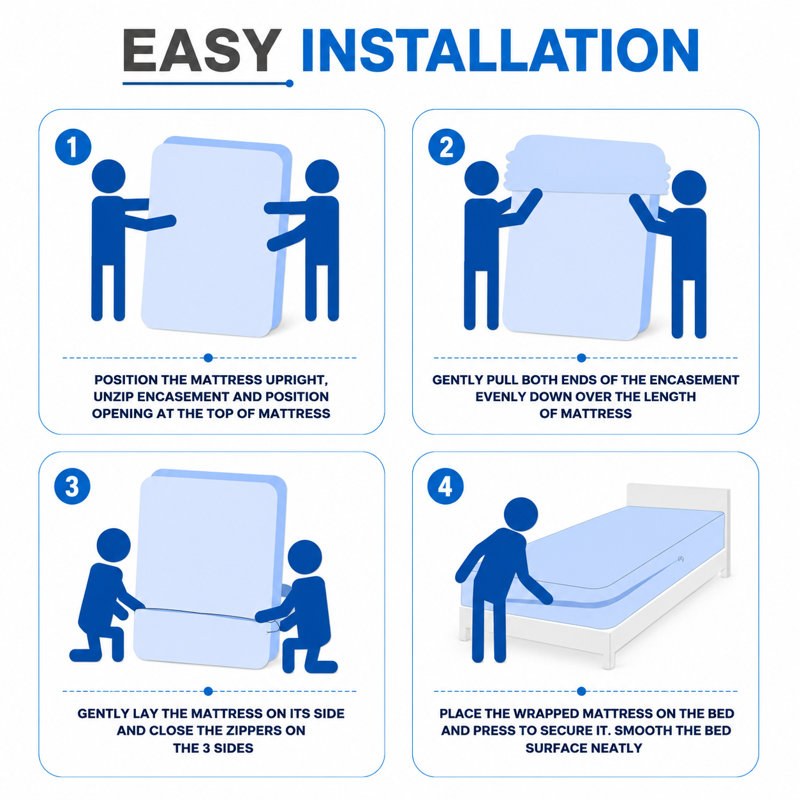 Enveloppe de matelas imperméable à l'eau - Protège-matelas et housse de matelas hypoallergénique et anti-punaises