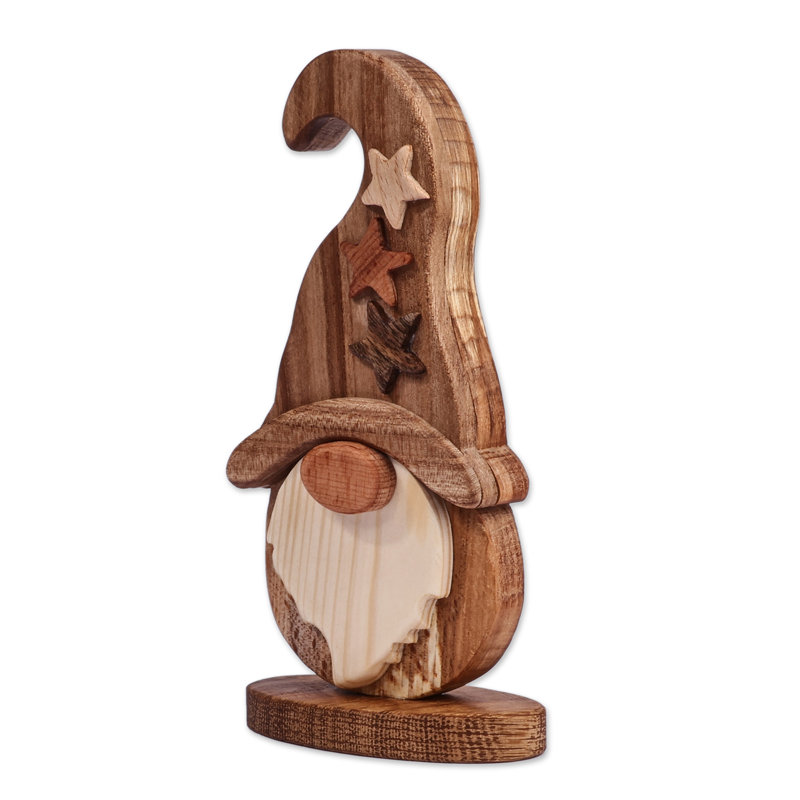 Sculpture en bois de gnome enchanté fait à la main Trinx
