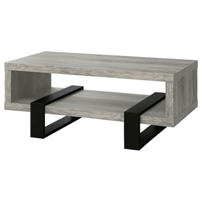 Grey Driftwood 1-Shelf Coffee Table