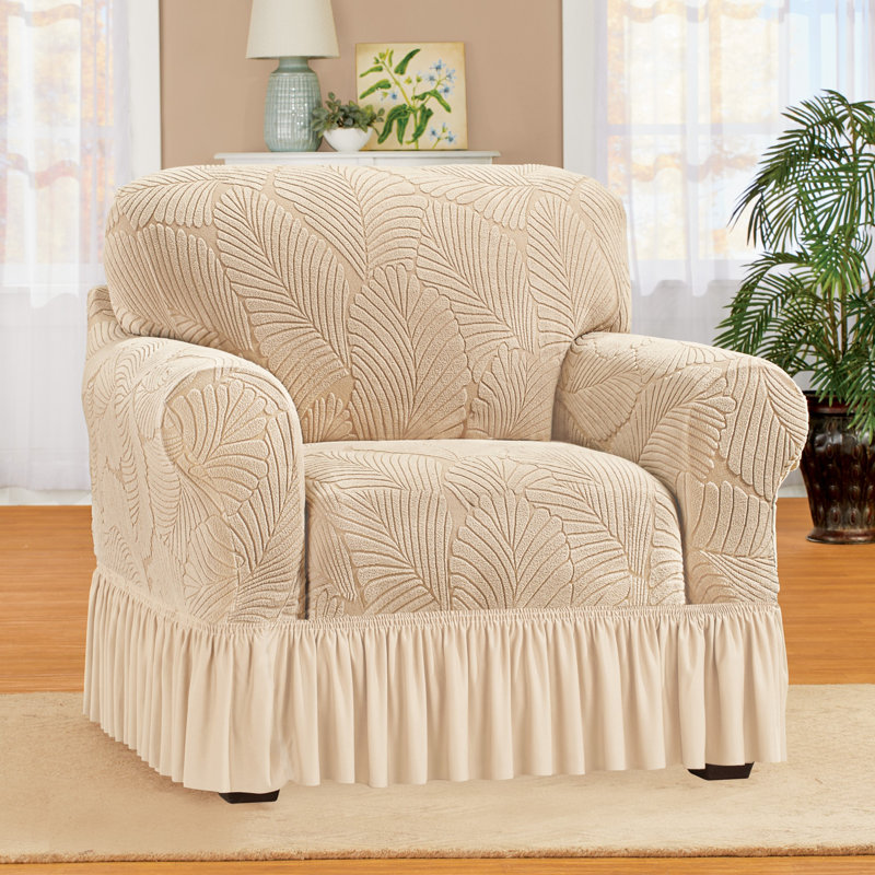 Housse à jupe à volants texturée, Crème texturé