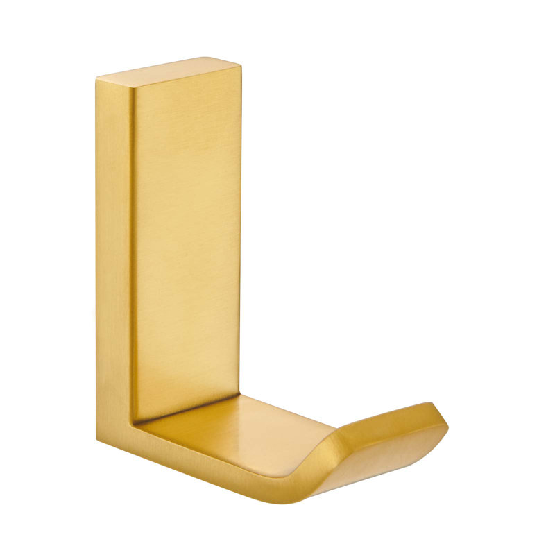 APLusee L Shape Towel Hook, Brushed Gold