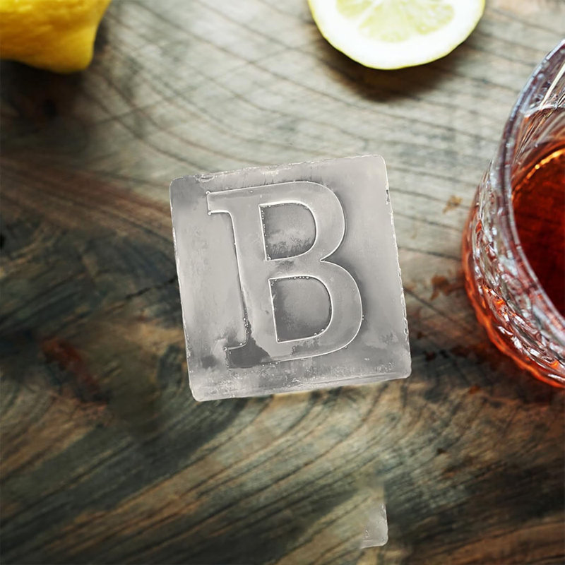 Moule à glaçons personnalisé en forme de lettre B avec monogramme personnalisé - grand plateau de glace initial en silicone de 2 pouces, cadeau personnalisé parfait (idéal pour les cocktails, le whisky et les boissons),