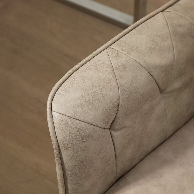 Chaise de bureau à domicile en microfibre, chaise de bureau d'ordinateur à hauteur ajustable et capitonnée avec roues pivotantes et accoudoirs rembourrés