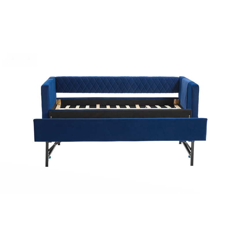 Twin Daybed with Trundle, Dark Blue