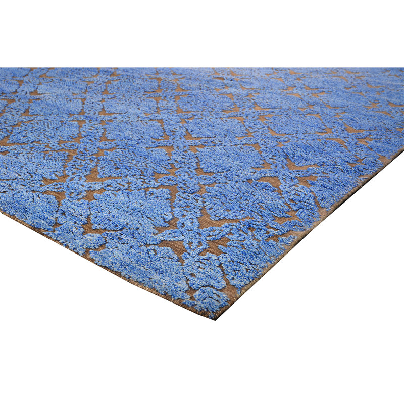 Wool Moroccan Area Rug in Blue, Rectangle 8' x 10'