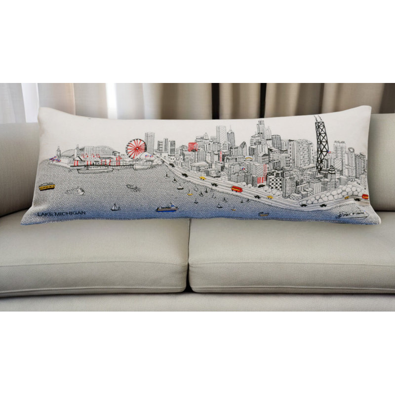 Coussin lombaire 14 "x 35" London, Crème, 14 po x 35 po, London Daylight