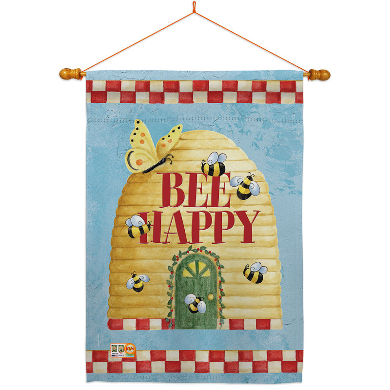 Ensemble de 2 faces en polyester 40 x 28 Bee Happy Hive