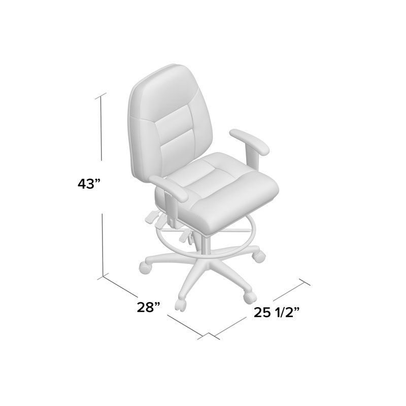 Ebern Designs Annessia Genuine Leather Drafting Chair