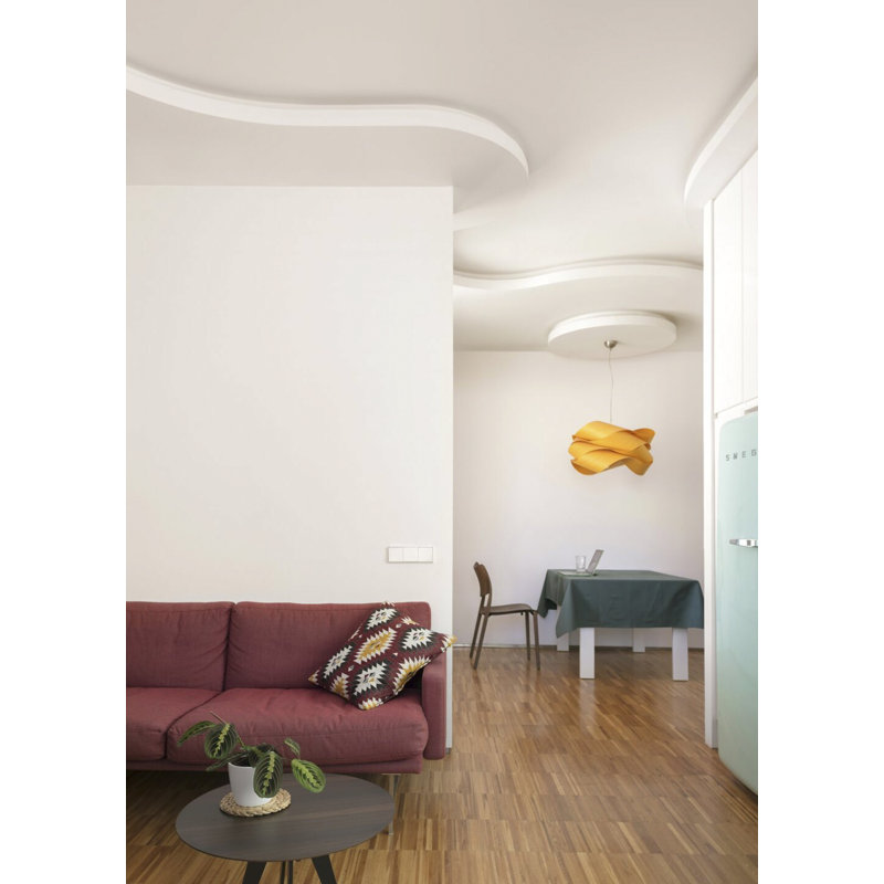 1 - Light Pendant, Yellow, Matte White, 15.7" H x 27.1" W x 27.1" D