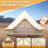 3m Cotton Canvas Bell Tent With Stove Jack, Roomy Yurt For Family Glamping Camping, 4 Season Tent With Zipped Removable Floor-113245234-113245230