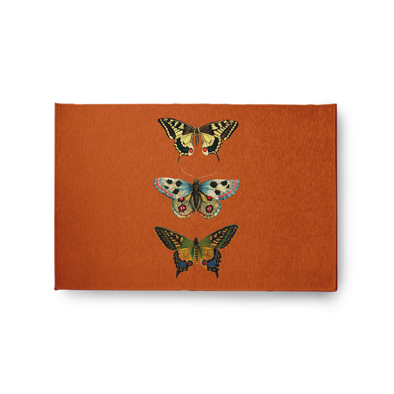 Tapis fantaisie en chenille Butterflies - CRAN942OR12, Rectangle 2 pi x 3 pi