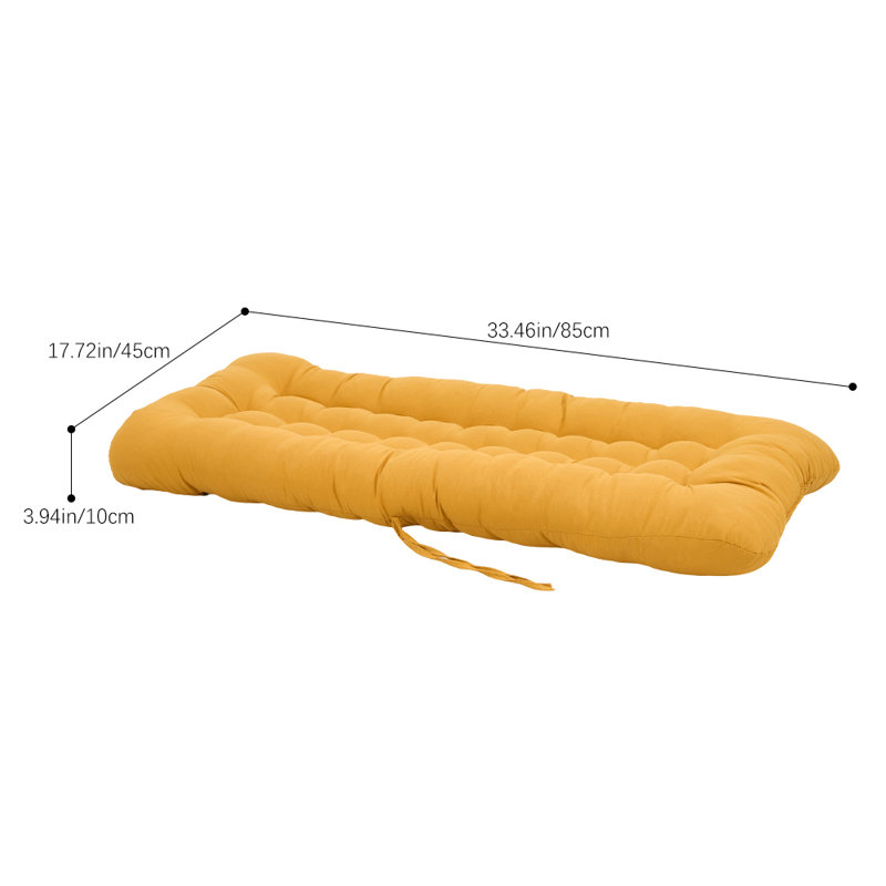 Chair Cushion with Elastic and Tie Straps, Yellow