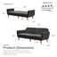 Full / Double 210.8cm Velvet Futon Sofa-71882460