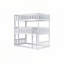 Lit simple superposé en bois d'hévéa simple avec échelles, lit superposé détachable, lit simple au-dessus d'un lit simple au-dessus d'un lit simple, blanc-149867151