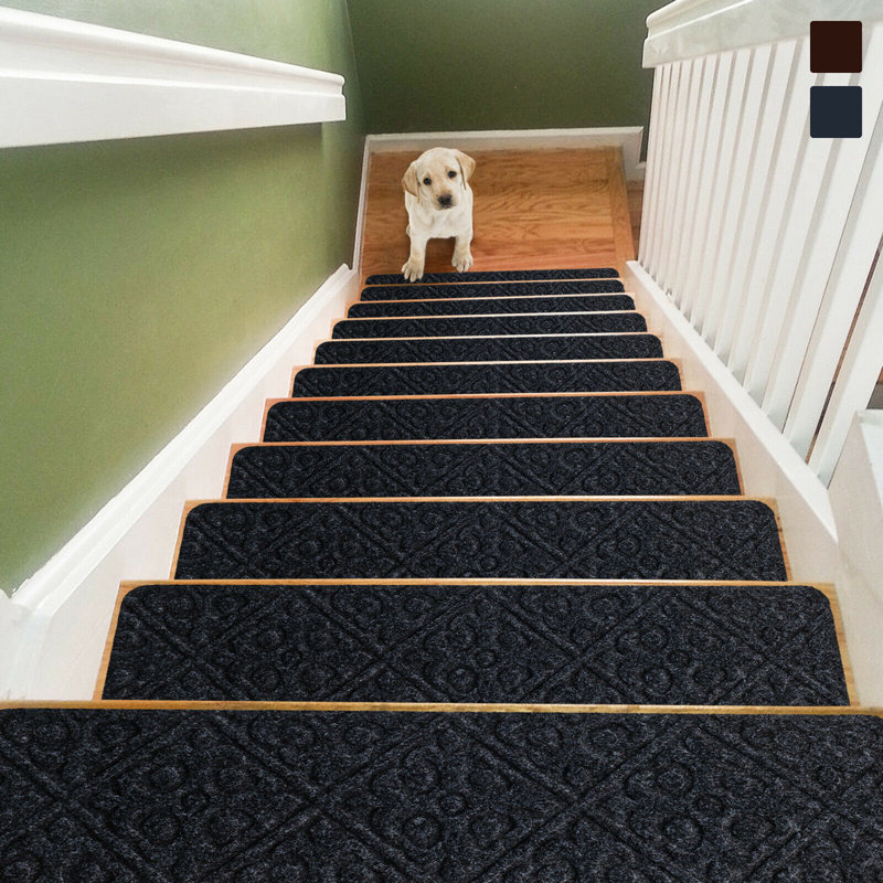 Tapis d'escalier Estinville, gris