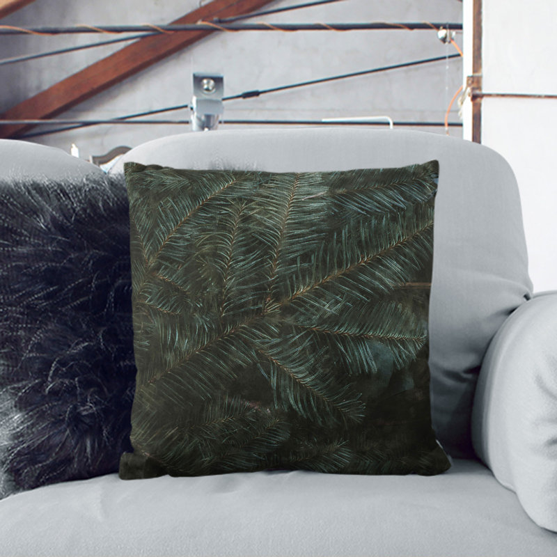 Leaf Layers Painting Square Throw Cushion, 55cm H x 55cm W x 20cm D, Stone