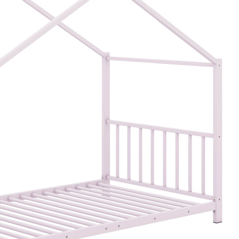 Lit plateforme simple en métal, Rose