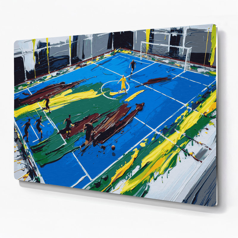 Art mural bleu en métal Sports, H 24 po x l 36 po x P 0,05 po