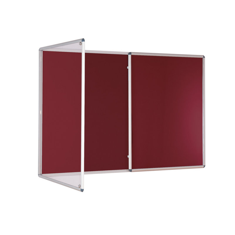 Wall Mounted Bulletin Board, 120 cm H x 120 cm W, Burgundy