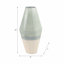 Vase à fleurs contemporain à facettes pour la décoration intérieure - Vase haut à trois tons pour décor de chambre à coucher et de salon - Vert et ivoire-1198751158