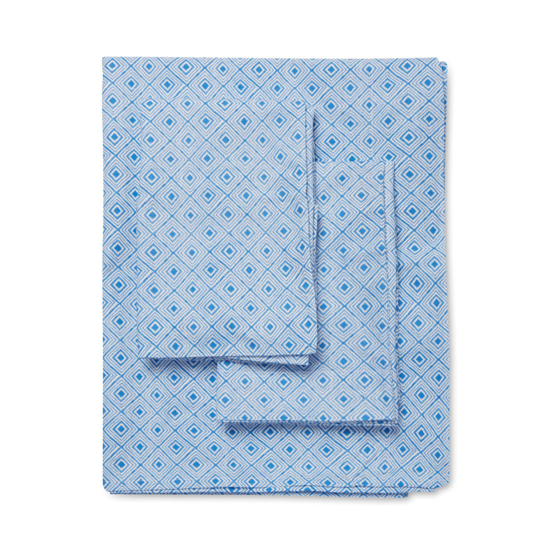 100% Cotton Standard Geometric Sheet Set, King Sheet Set with 2 Pillowcases