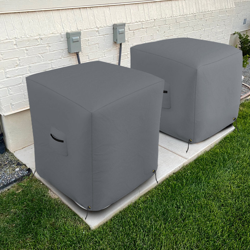 Outdoor Air Conditioner Cover, 106.7cm H x 101.6cm W x 101.6cm D, Grey