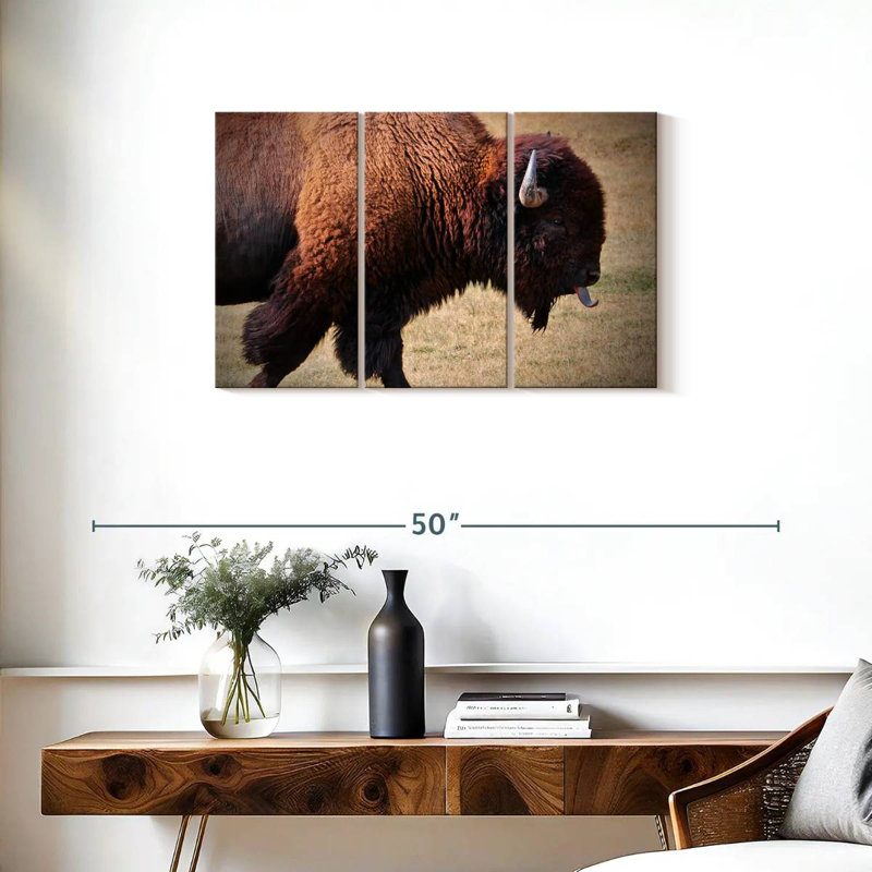 Brampt Tongue Wagging Bison, 20" H x 33" W