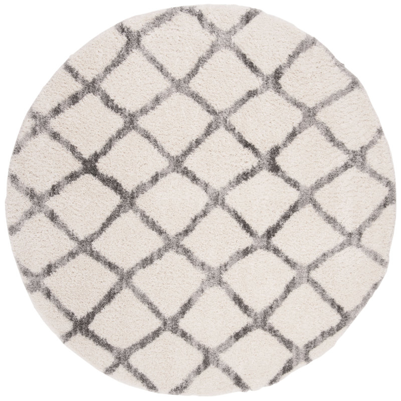 Tapis ivoire / gris Nowakowski, Rond 5 pi 3 po