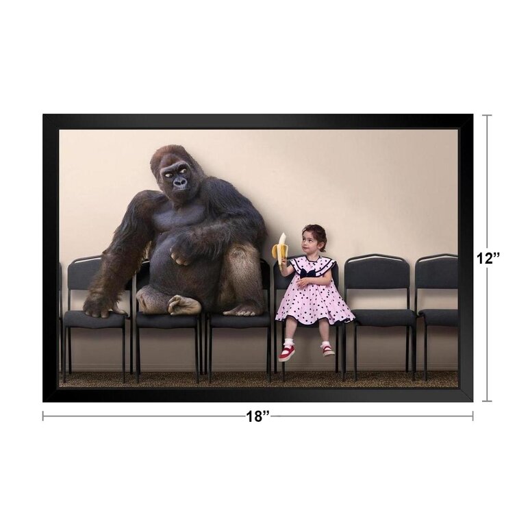 https://assets.wfcdn.com/im/77703609/resize-h755-w755%5Ecompr-r85/1608/160880465/Little+Girl+Offering+Banana+To+Gorilla+Pictures+Of+Gorillas+Poster+Primate+Poster+Gorilla+Picture+Paintings+For+Living+Room+Decor+Nature+Wildlife+Art+Print+Black+Wood+Framed+Art+Poster+20X14.jpg