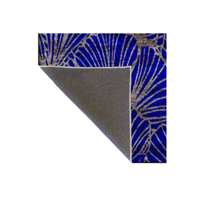 Tapis décoratif moderne de couleur bleu à motif de coquillage lavable à la machine, Sous-tapis carré 3 pi 3 po inclus